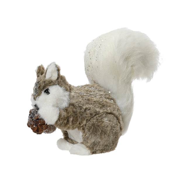 Squirrel With Faux Fur 31X11X22Cm