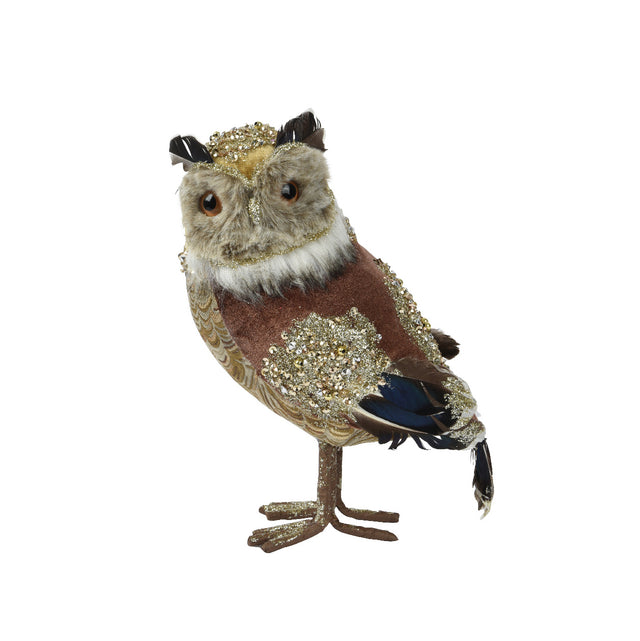 Owl With Dark Brown Sides 19X14X25Cm