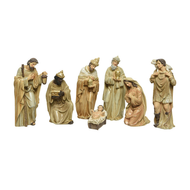 Polyresin Nativity Set - 7Psc 7.5X6X20Cm