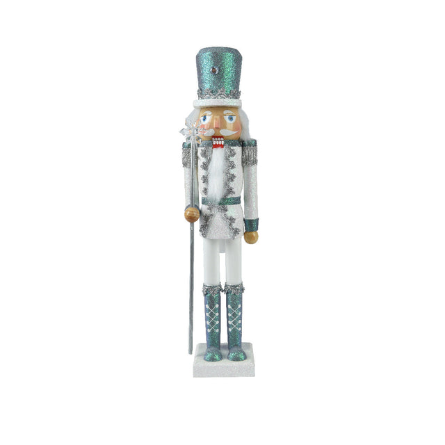 Blue & White Wood Nutcracker 11X9X51Cm