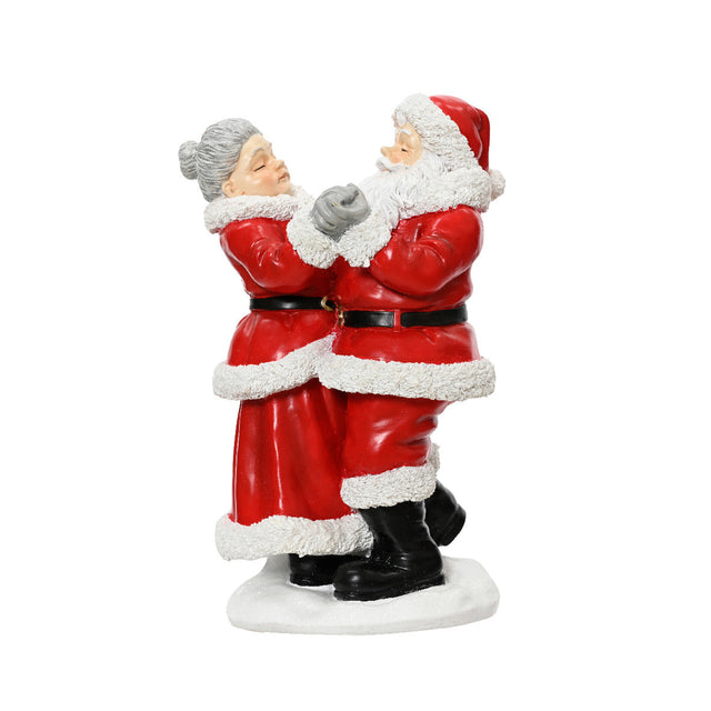 Polyresin Santa & Mrs Clause Dancing 16.5X13.5X27Cm