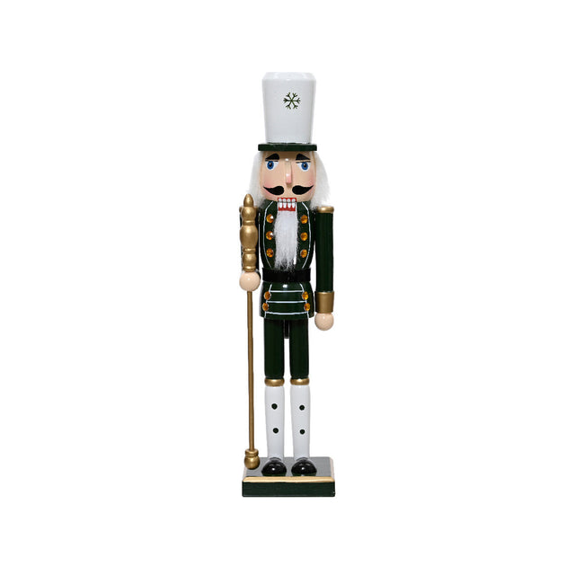 Green & White Wood Nutcracker 12.5X11.5X76Cm