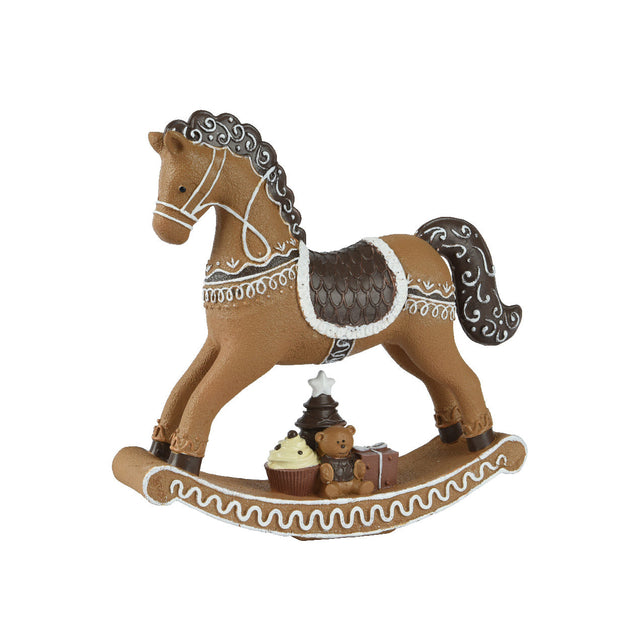 Polyresin Gingerbread Rocking Horse 20X5X20Cm