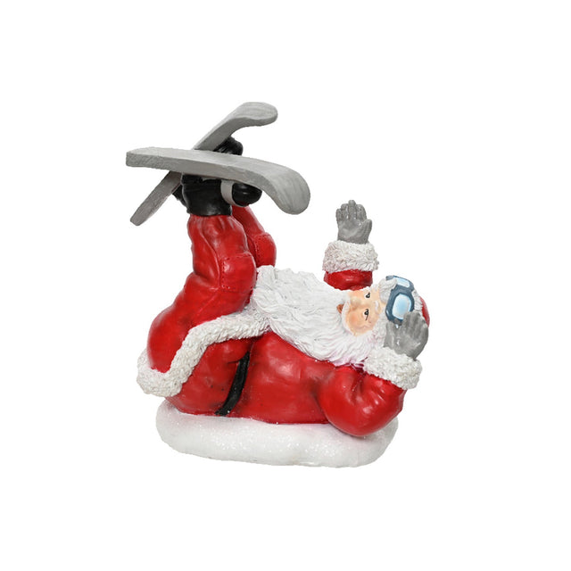 Polyresin Santa Skiing 14.5X10X15Cm