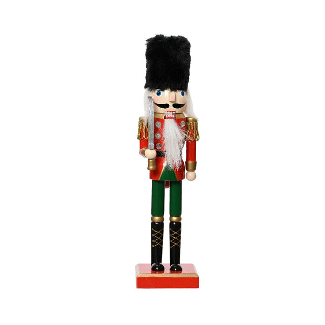 Wood Nutcracker With Sword & Black Hat 8X7X38Cm