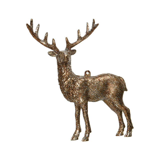 Deer Plastic Gold Looking To The Side 5X11X14Cm