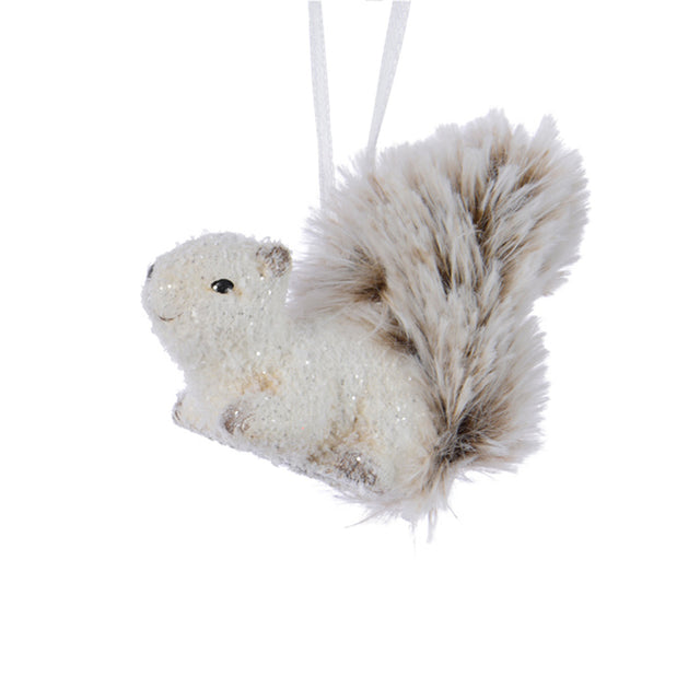 Squirrel With Faux Fur 7X5X5Cm