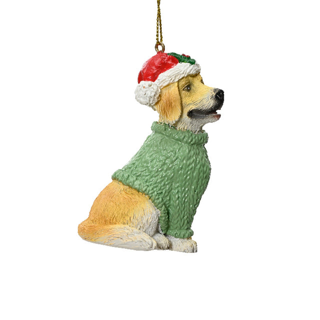 Polyresin Dog 4.3X5.5X8.1Cm - With Xmas Hat On