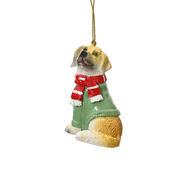 Polyresin Dog 4.3X5.5X8.1Cm - With Red & White Scarf