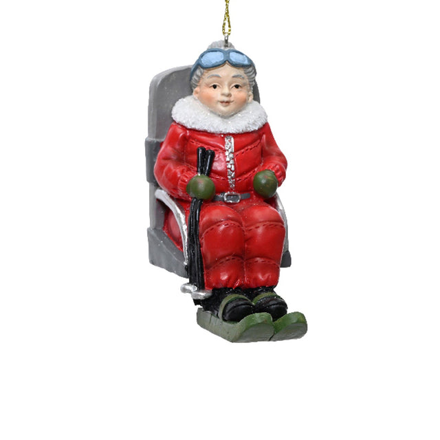 Polyresin Mrs Clause On Swing 8X4X10.5Cm