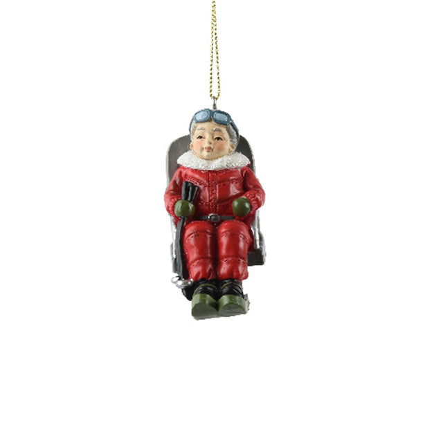 Polyresin  Mrs Clause On Swing 7X3.5X8.5Cm