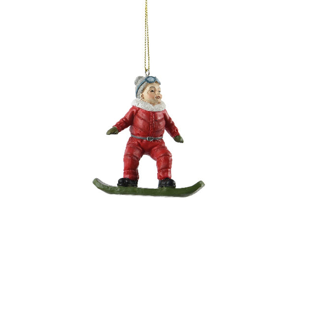 Polyresin  Mrs Clause Skiing 7X3.5X8.5Cm