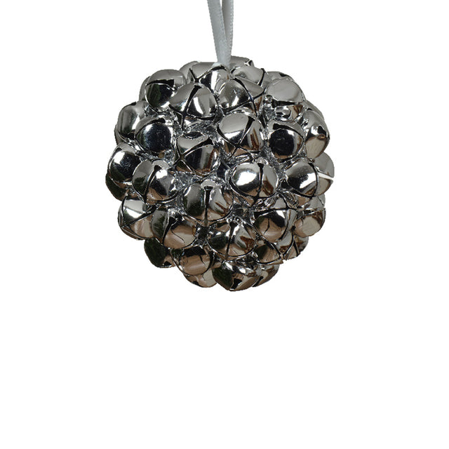 Iron Baubles With Bells 9Cm - Silver