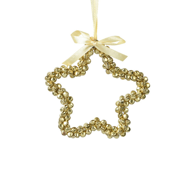 Iron Star With Bells 12X3X1Cm - Gold