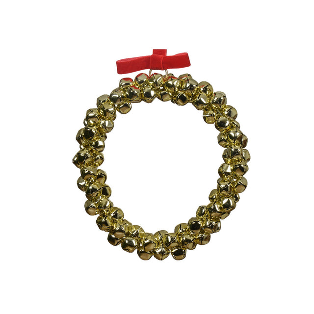 Iron Wreath With Bells Set Of 2 25X3Cm - Gold