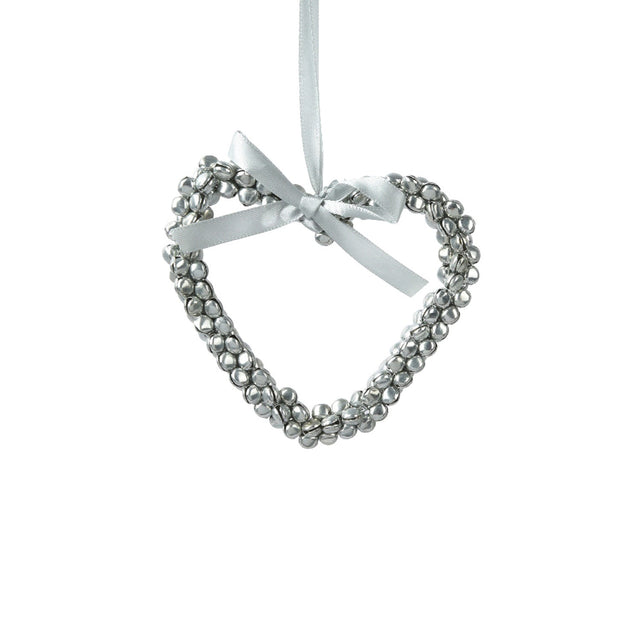 Iron Heart With Bells 12X3X1Cm - Silver