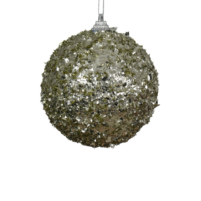 Foam Bauble With Beads & Sequins 10Cm - Gold