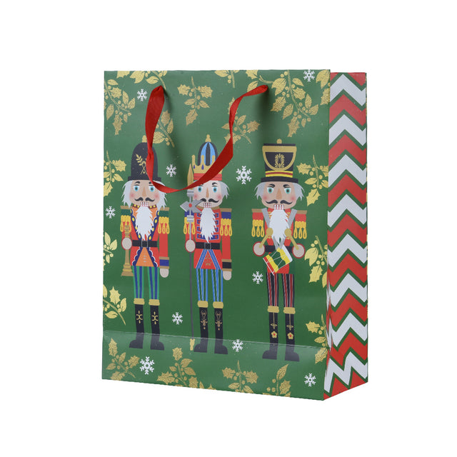 Paper Giftbag With Nutcrackers 10X26X32Cm