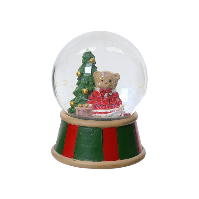 Polyresin Waterball 10X10X13Cm - Bear With Tree