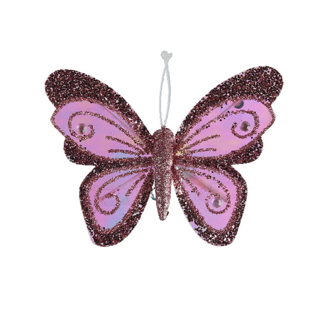 Polyester Butterfly 14X10X1.5Cm - Rose Gold