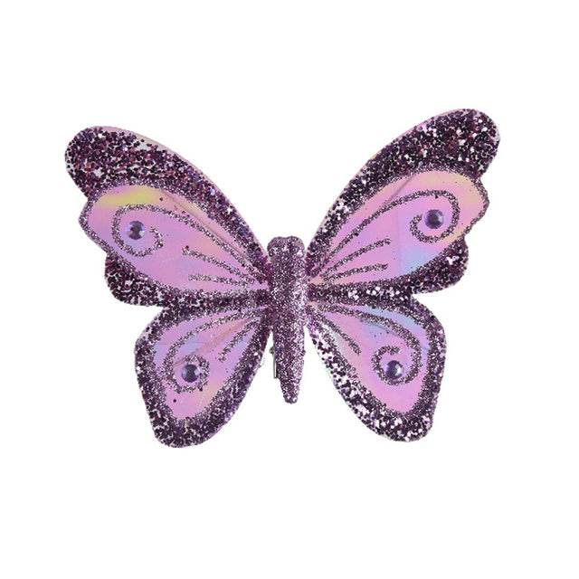 Polyester Butterfly 14X10X1.5Cm - Purple