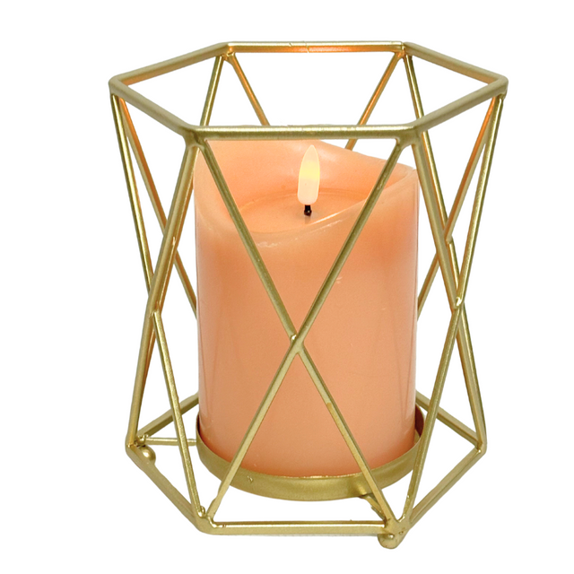 Geometric Candle Holder Large - Gold