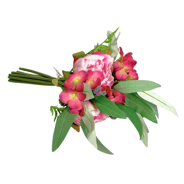 Artificial Rose & Peony Bouquet - Purple
