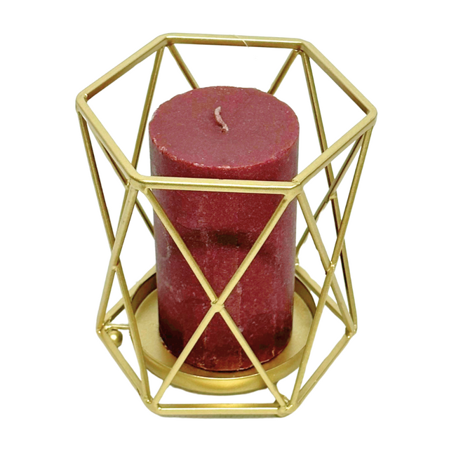 Geometric Candle Holder Medium - Gold