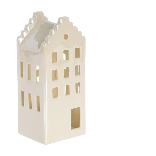 House With Led, Porcelain, 6,5x5,5x15cm,White