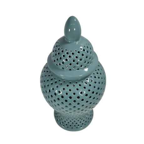 Ginger jar lattice turquoise 27x27x47cm