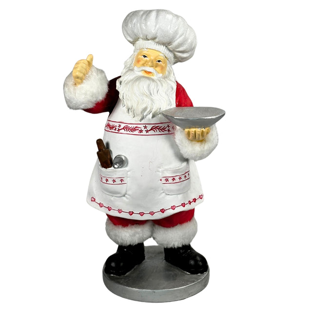 Santa With Serving Plate And Rolling Pin