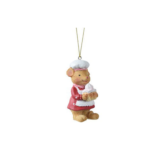 Mouse With Pie 4.5X5X8.5Cm