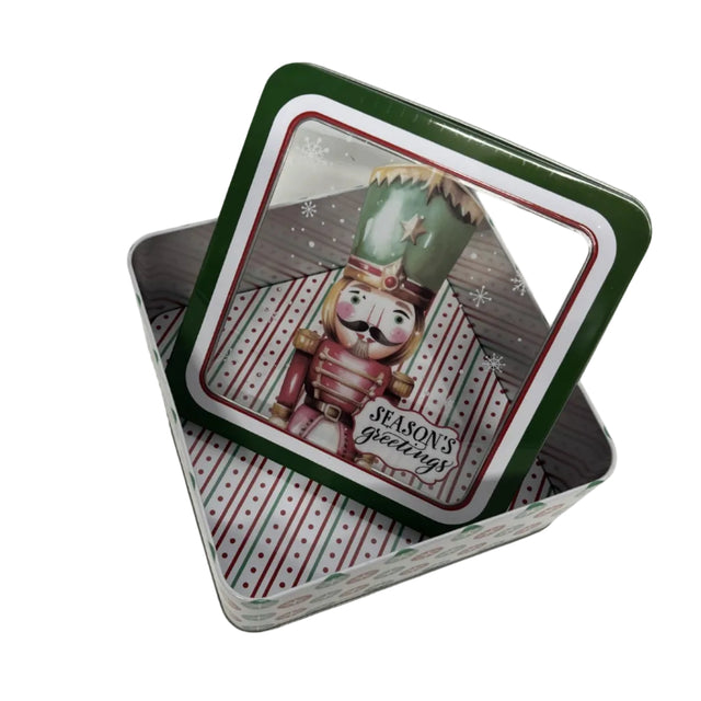 Seasons Greetings Storage Tin Square 19x19x8.5cm