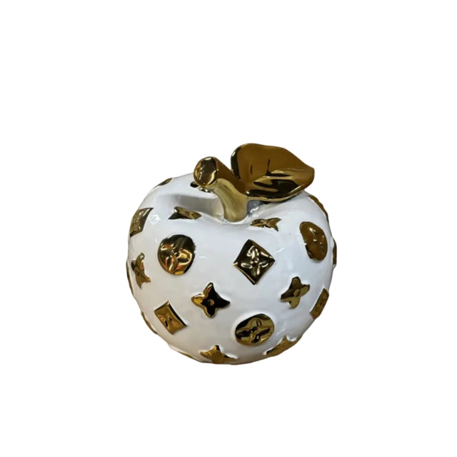Apple with gold leaves and designs 12cm