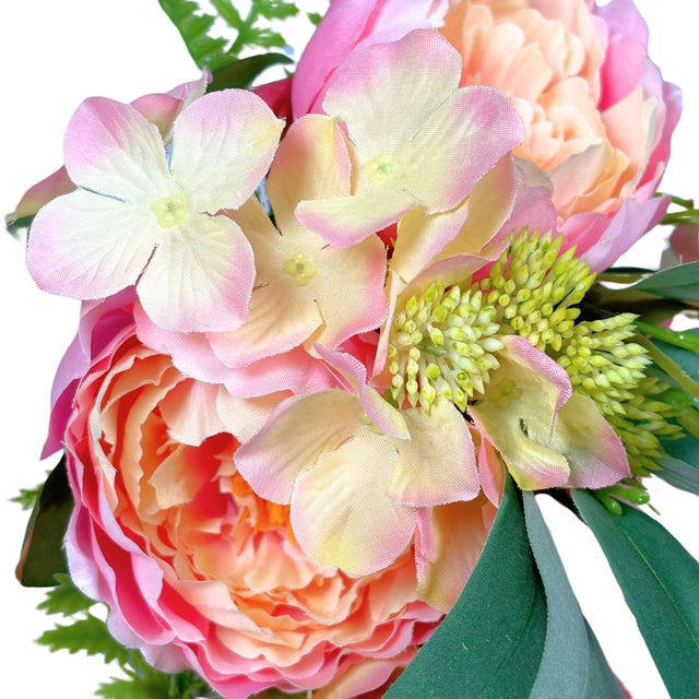 Artificial Rose & Peony Bouquet - Pink