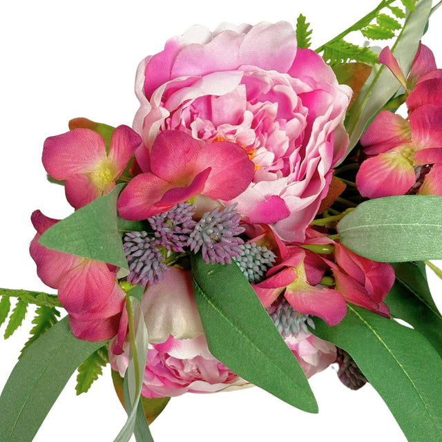 Artificial Rose & Peony Bouquet - Purple