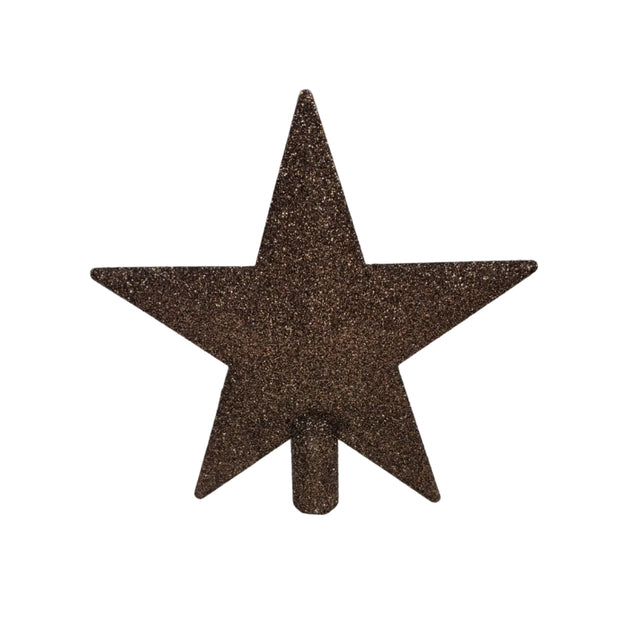 Bauble Set With Star Tree Topper Set Of 33 8cm, Copper & Brown