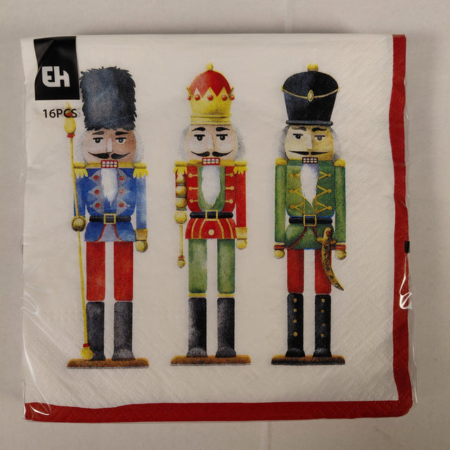 (602500590)NAPKINS 33X33CM - 3 NUTCRACKERS