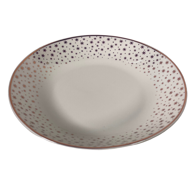 (628110690-1)SOUP PLATE 21CM PORCELEIN - STARS