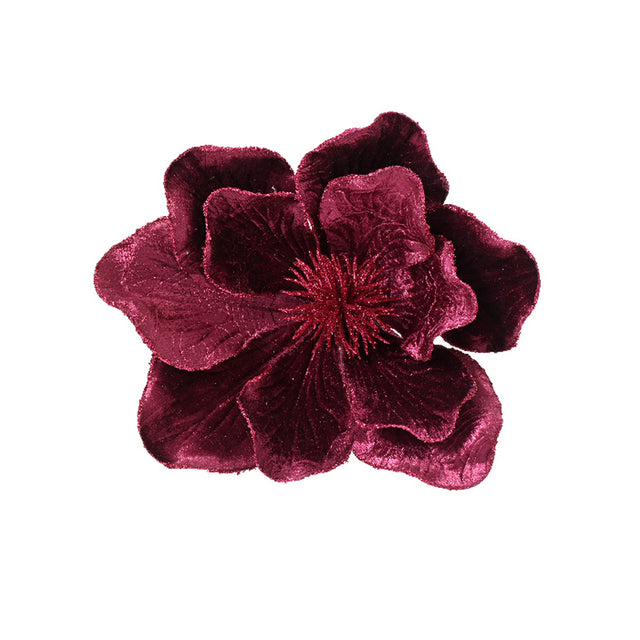 (629733)MAGNOLIA ON CLIP 26X16CM - OXBLOOD