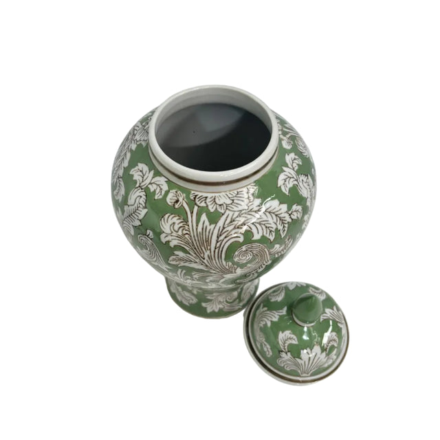 Green Chinoiserie Ginger Jar 18x18x35cm
