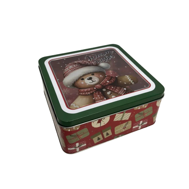Warm Wished Storage Tin Square 19x19x8.5cm
