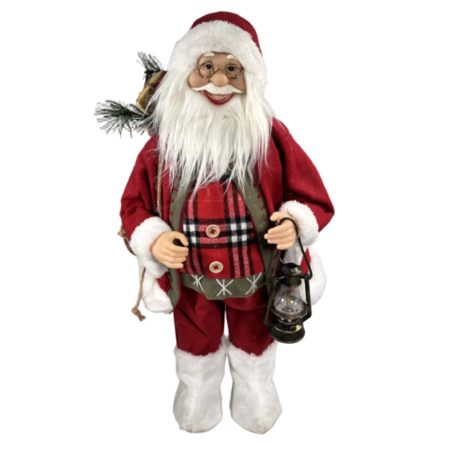 Santa With Lantern 60Cm