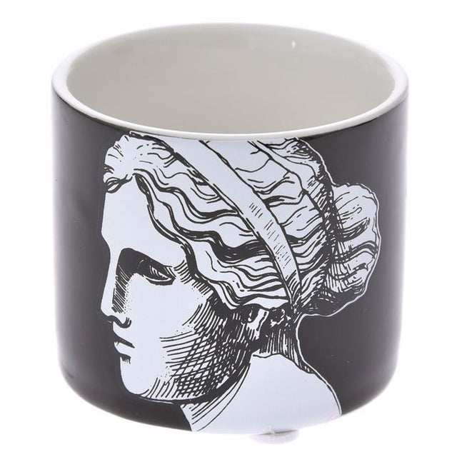 Ceramic planter with Greek statue face 7x6cm