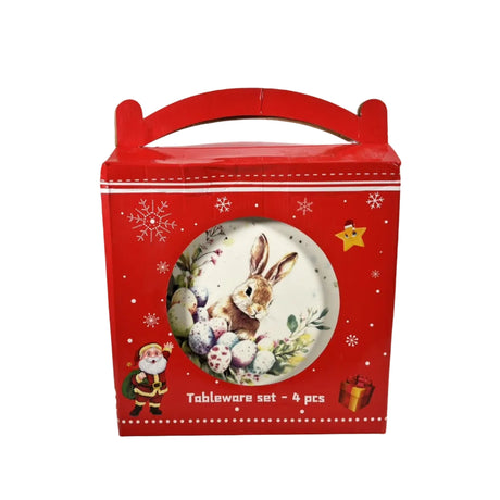 Set/4 dinner set - rabbits