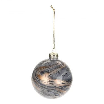 Xmas Ball 8cm Glass Marble design
