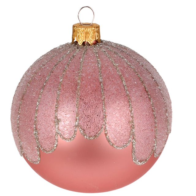 Xmas Ball 8cm Glitter on Top