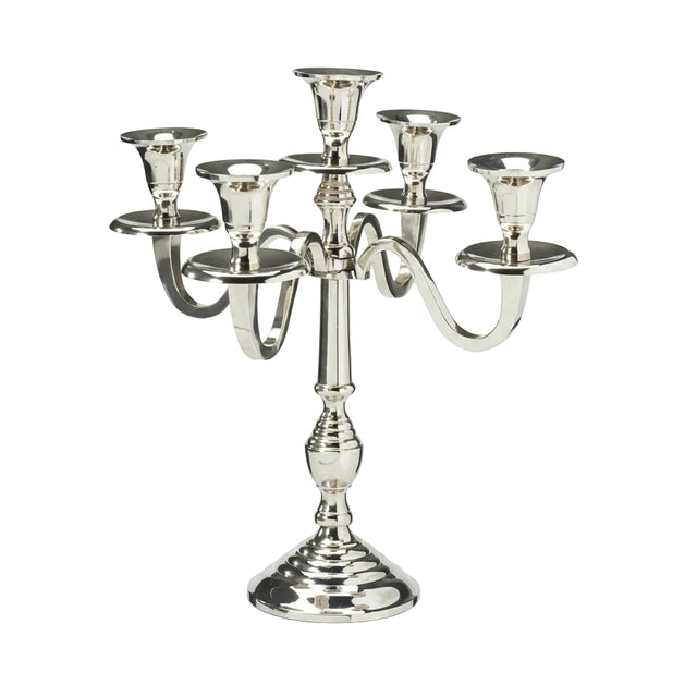Candle holder, Aluminium 29x10x30c, - silver - cone base