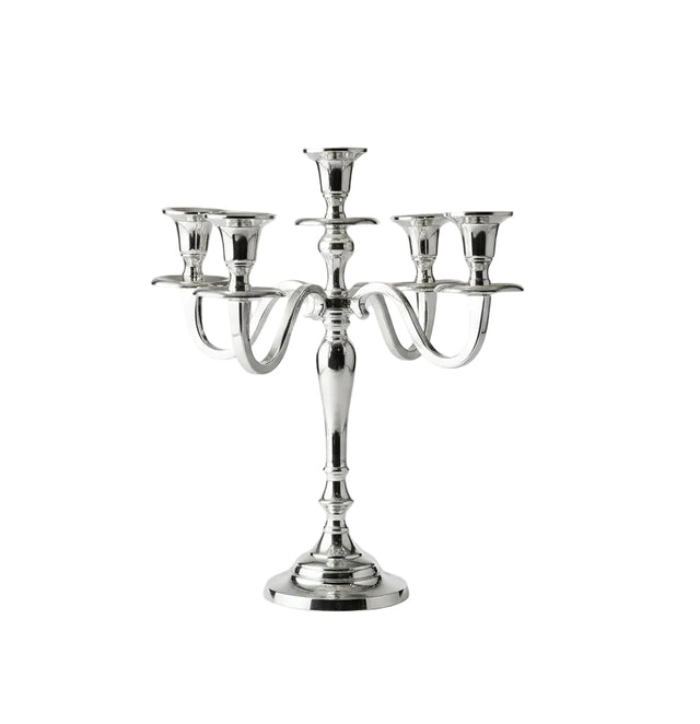 Candle holder, Aluminium 29x10x30cm - silver - straight base