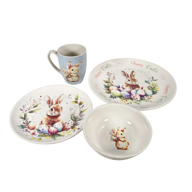 Set/4 dinner set - rabbits